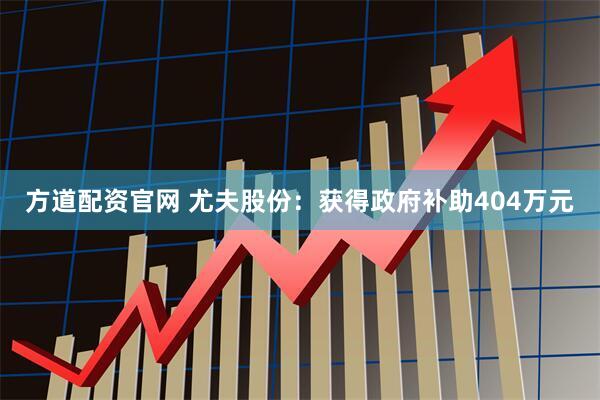 方道配资官网 尤夫股份：获得政府补助404万元